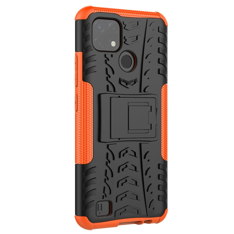 Tire Texture Shockproof TPU+PC Protective Case with Holder, For OPPO Realme C21 / C20