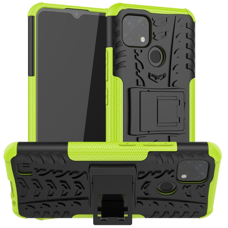 Tire Texture Shockproof TPU+PC Protective Case with Holder, For OPPO Realme C21 / C20