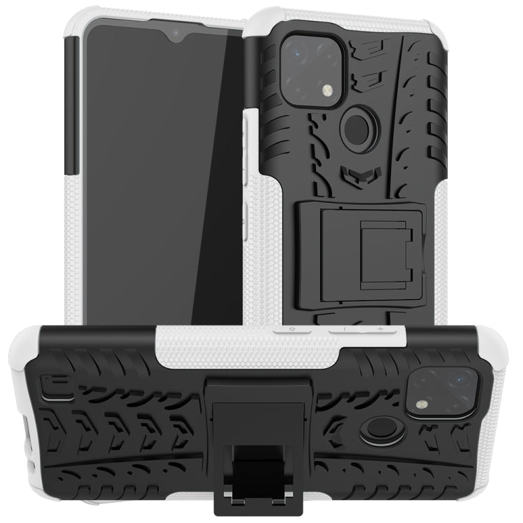 Tire Texture Shockproof TPU+PC Protective Case with Holder, For OPPO Realme C21 / C20