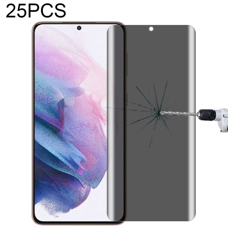 For OnePlus 9 Pro No Fingerprint Unlock 25pcs 0.3mm 9H Surface Hardness 3D Curved Surface Privacy Glass Film