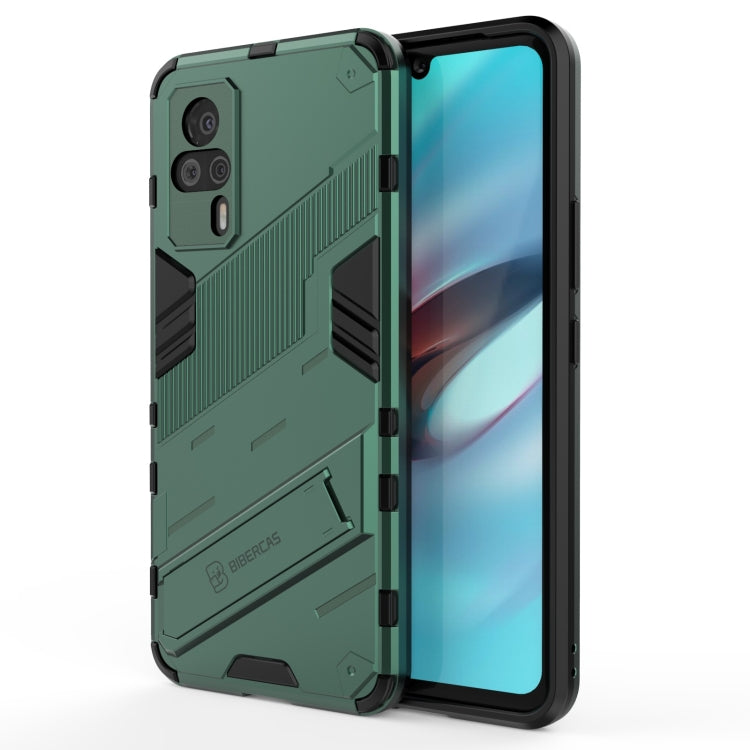 Punk Armor 2 in 1 PC + TPU Shockproof Case with Invisible Holder, For vivo S9e, For Samsung Galaxy F52 5G