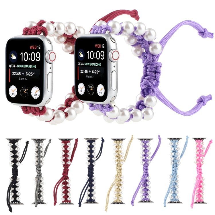 Umbrella Rope Bead Nylon Replacement Watchbands For Apple Watch Series 6 & SE &, For Apple Watch Ultra 49mm / Series 8&7 45mm / SE 2&6&SE&5&4 44mm / 3&2&1 42mm, For Apple Watch Series 8&7 41mm / SE 2&6&SE&5&4 40mm / 3&2&1 38mm