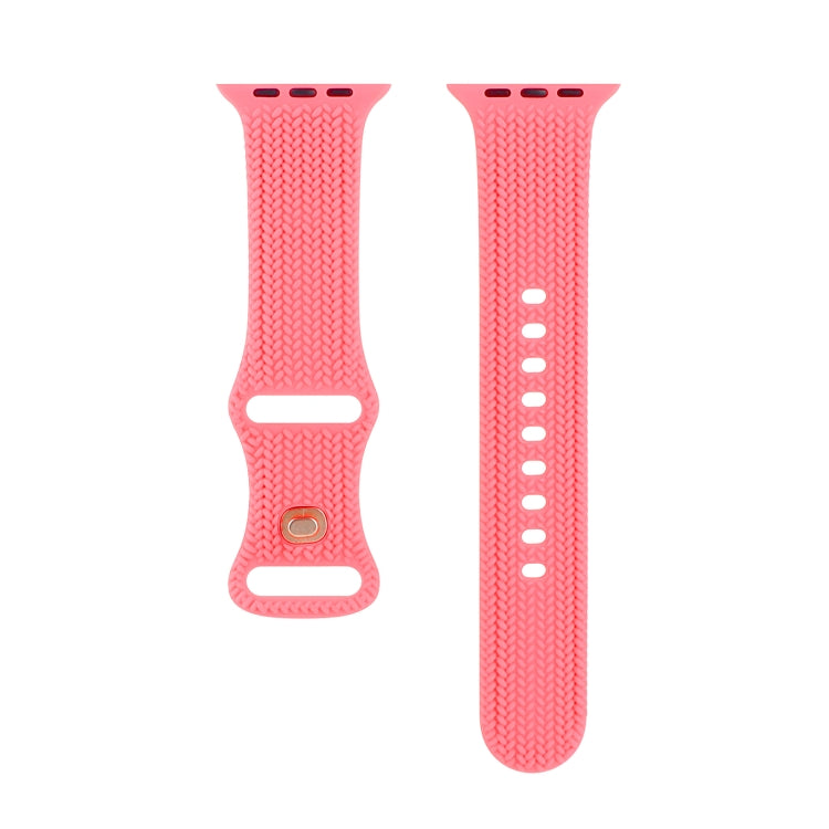 Woven Pattern Figure 8 Buckle Silicone Strap Watchband For Apple Watch Series, 7 45mm / 6 &amp; SE &amp; 5 &amp; 4 44mm / 3 &amp; 2 &amp; 1 42mm, 7 41mm / 6 &amp; SE &amp; 5 &amp; 4 40mm / 3 &amp; 2 &amp; 1 38mm