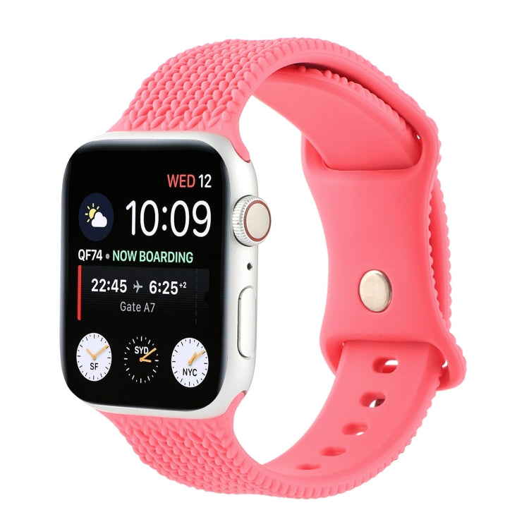 Woven Pattern Figure 8 Buckle Silicone Strap Watchband For Apple Watch Series, 7 45mm / 6 &amp; SE &amp; 5 &amp; 4 44mm / 3 &amp; 2 &amp; 1 42mm, 7 41mm / 6 &amp; SE &amp; 5 &amp; 4 40mm / 3 &amp; 2 &amp; 1 38mm