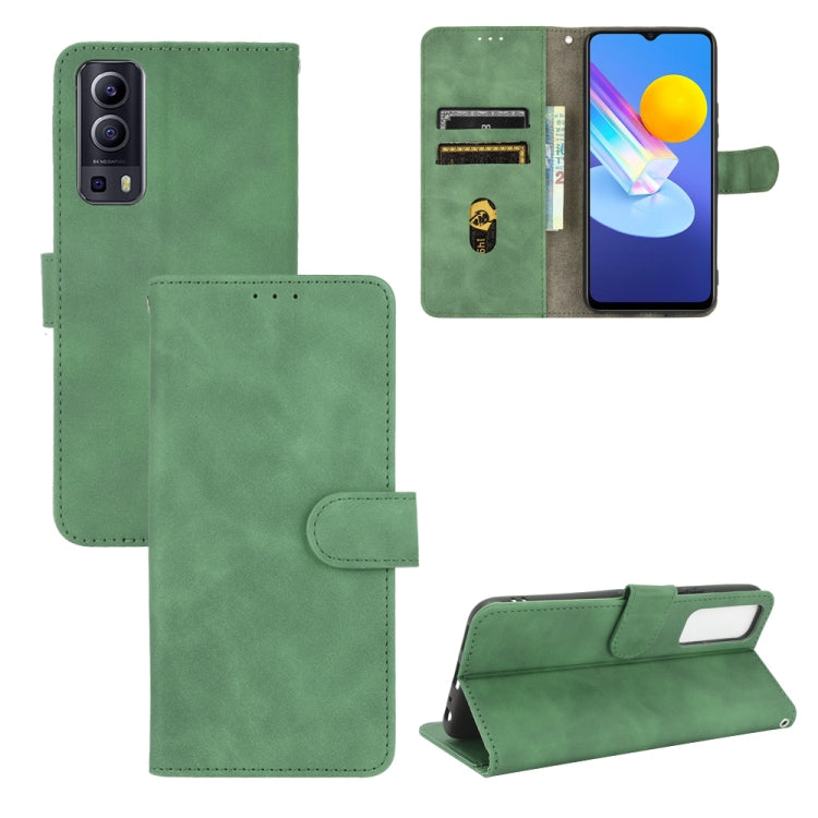 Solid Color Skin Feel Magnetic Buckle Horizontal Flip Calf Texture PU Leather Case with Holder &amp; Card Slots &amp; Wallet