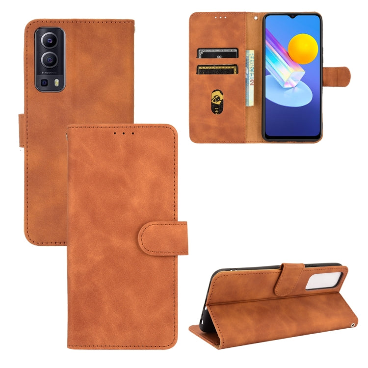 Solid Color Skin Feel Magnetic Buckle Horizontal Flip Calf Texture PU Leather Case with Holder &amp; Card Slots &amp; Wallet