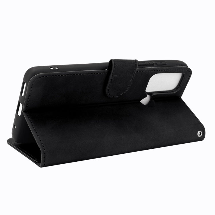 Solid Color Skin Feel Magnetic Buckle Horizontal Flip Calf Texture PU Leather Case with Holder & Card Slots & Wallet