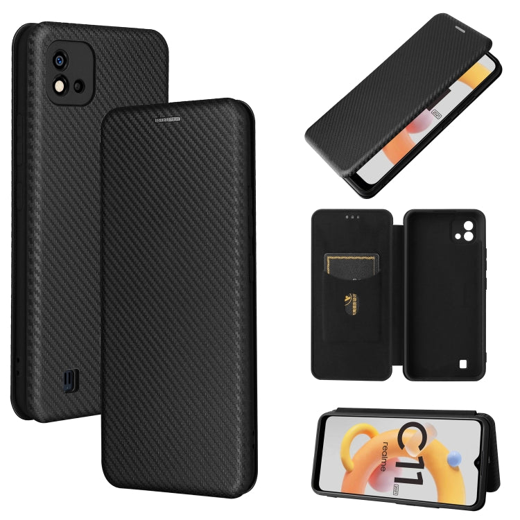 Carbon Fiber Texture Magnetic Horizontal Flip TPU + PC + PU Leather Case with Card Slot