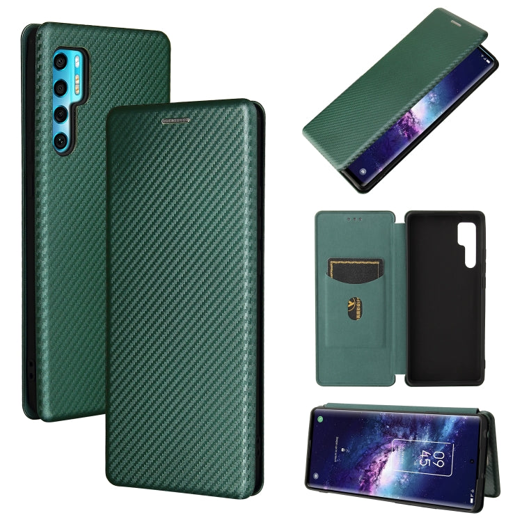 Carbon Fiber Texture Magnetic Horizontal Flip TPU + PC + PU Leather Case with Card Slot