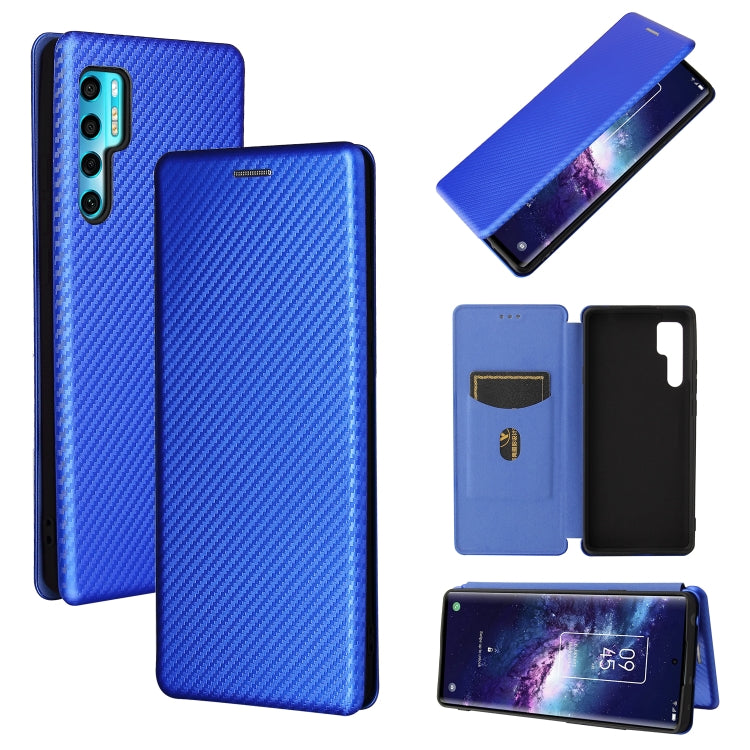 Carbon Fiber Texture Magnetic Horizontal Flip TPU + PC + PU Leather Case with Card Slot