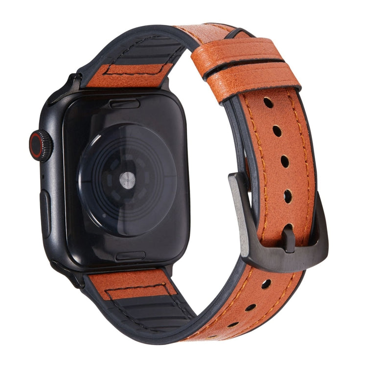 Crazy Horse Texture Leather Replacement Watchbands For Apple Watch Series