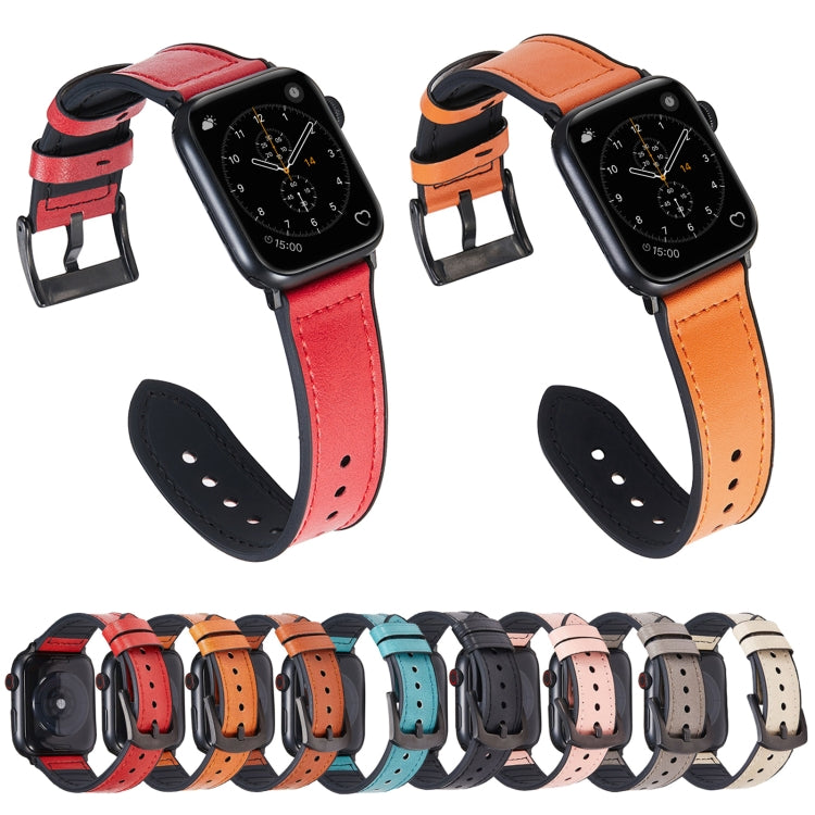 Crazy Horse Texture Leather Replacement Watchbands For Apple Watch Series