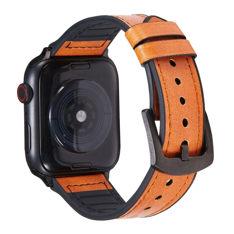 Crazy Horse Texture Leather Replacement Watchbands For Apple Watch Series