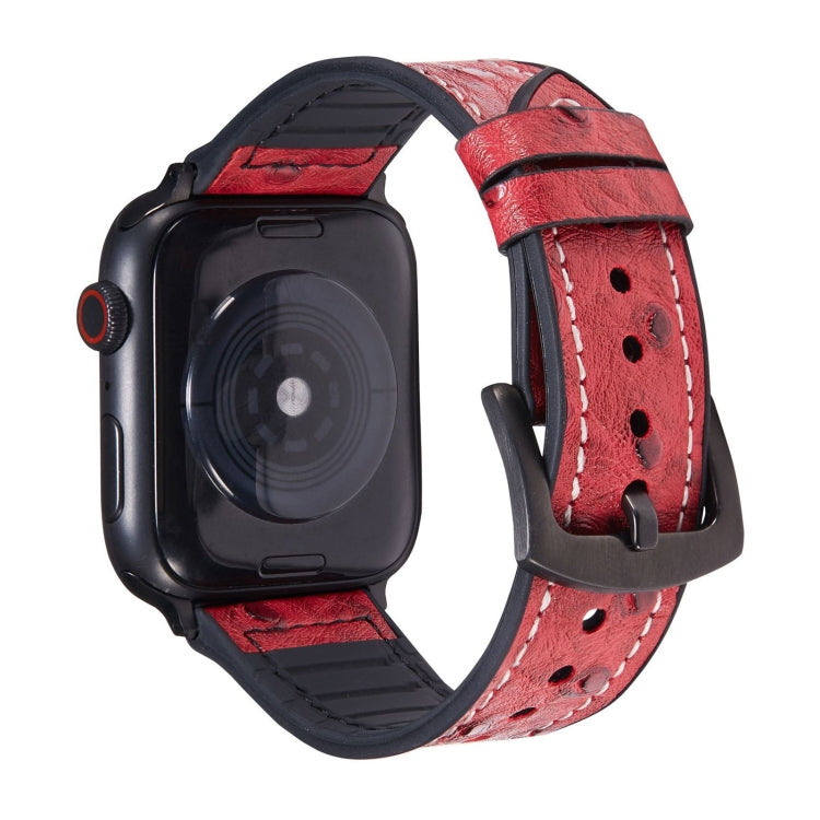 Ostrich Texture Leather Replacement Watchbands For Apple Watch Series