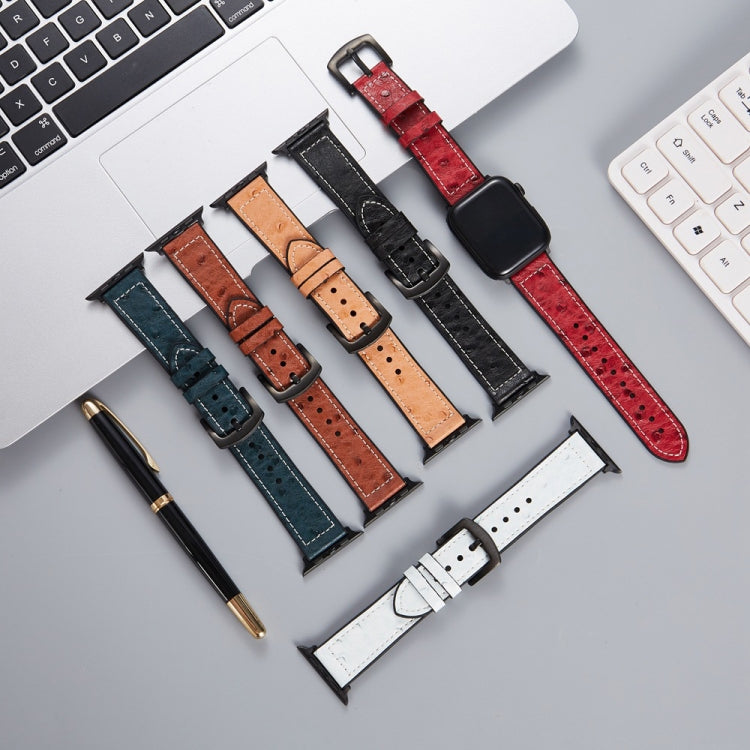 Ostrich Texture Leather Replacement Watchbands For Apple Watch Series