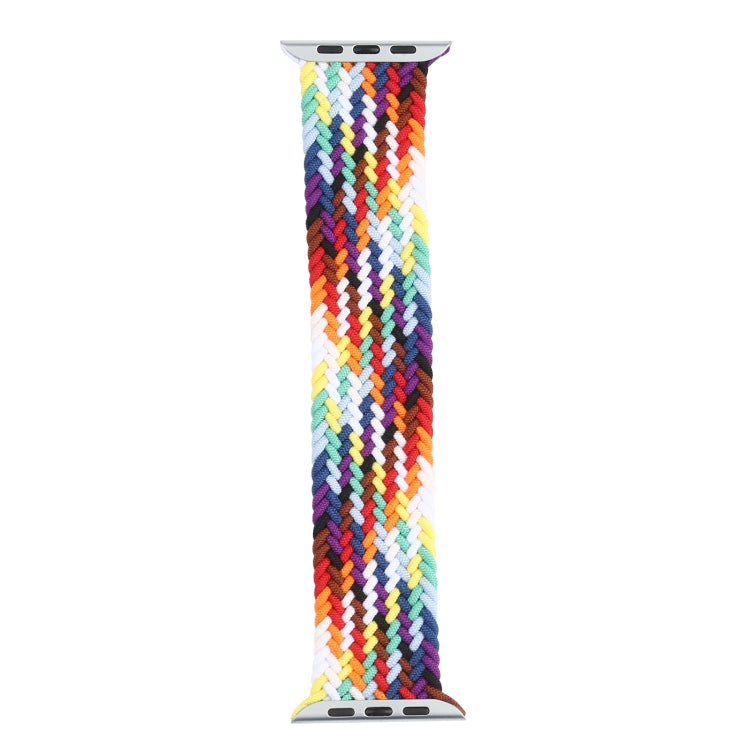 Rainbow Braided Single Loop Replacement Watchbands, Size: S 135mm For Apple Watch Series 6 &amp; SE &amp; 5 &amp; 4 44mm / 3 &amp; 2 &amp; 1 42mm, S 135mm 44mm / 42mm