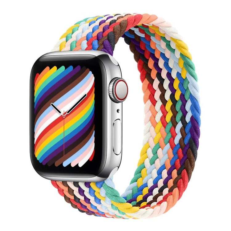 Rainbow Braided Single Loop Replacement Watchbands, Size: S 135mm For Apple Watch Series 6 &amp; SE &amp; 5 &amp; 4 44mm / 3 &amp; 2 &amp; 1 42mm, S 135mm 44mm / 42mm