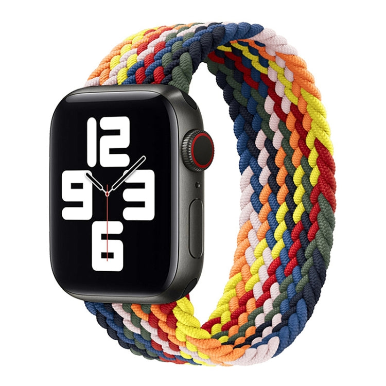 Rainbow Braided Single Loop Replacement Watchbands, Size: S 135mm For Apple Watch Series 6 &amp; SE &amp; 5 &amp; 4 44mm / 3 &amp; 2 &amp; 1 42mm, S 135mm 44mm / 42mm