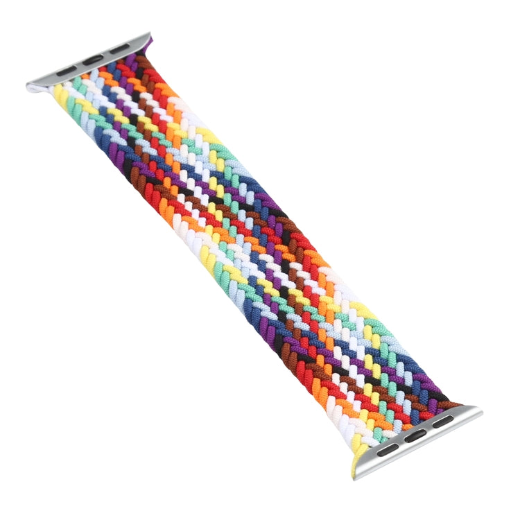 Rainbow Braided Single Loop Replacement Watchbands, Size: L 165mm For Apple Watch Series 6 &amp; SE &amp; 5 &amp; 4 44mm / 3 &amp; 2 &amp; 1 42mm, L 165mm 44mm / 42mm