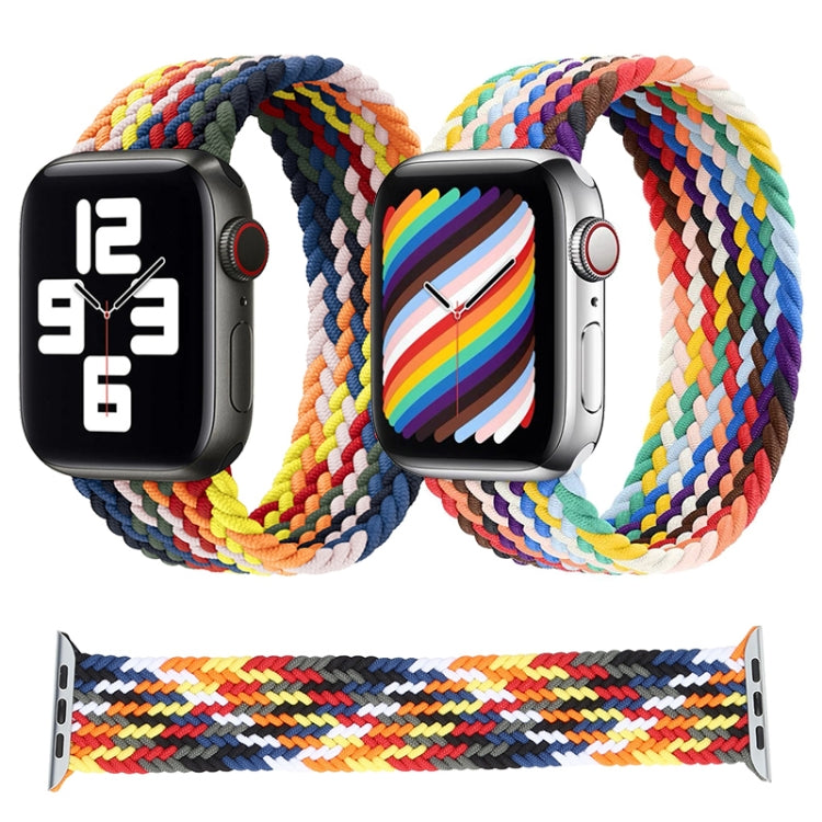 Rainbow Braided Single Loop Replacement Watchbands, Size: L 165mm For Apple Watch Series 6 &amp; SE &amp; 5 &amp; 4 44mm / 3 &amp; 2 &amp; 1 42mm, L 165mm 44mm / 42mm