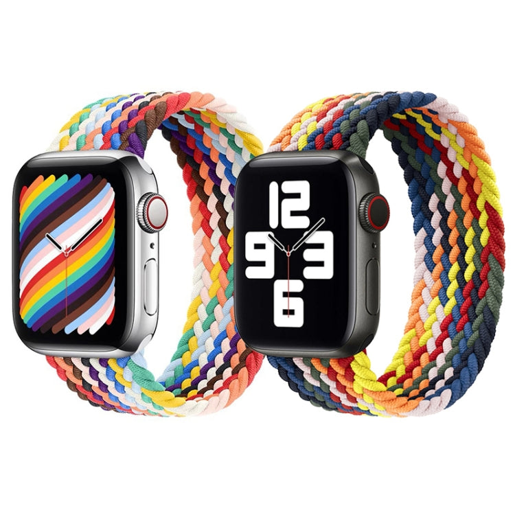 Rainbow Braided Single Loop Replacement Watchbands, Size: S 130mm For Apple Watch Series 6 &amp; SE &amp; 5 &amp; 4 40mm / 3 &amp; 2 &amp; 1 38mm, S 130mm 40mm / 38mm