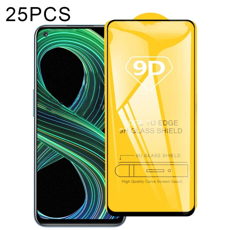 25 PCS 9D Full Glue Full Screen Tempered Glass Film, For OPPO Realme 8 5G (25 PCS), For OPPO Realme 8 / 8 Pro / 9 Pro+ (25 PCS)