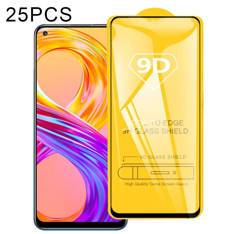 25 PCS 9D Full Glue Full Screen Tempered Glass Film, For OPPO Realme 8 5G (25 PCS), For OPPO Realme 8 / 8 Pro / 9 Pro+ (25 PCS)