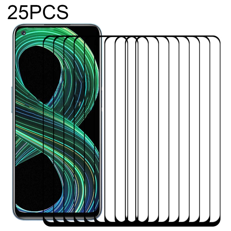 25 PCS Full Glue Full Screen Tempered Glass Film, For OPPO Realme 8 5G (25 PCS), For OPPO Realme 8 / 8 Pro (25 PCS)