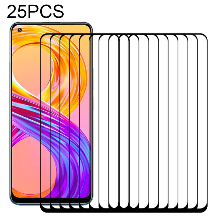 25 PCS Full Glue Full Screen Tempered Glass Film, For OPPO Realme 8 5G (25 PCS), For OPPO Realme 8 / 8 Pro (25 PCS)