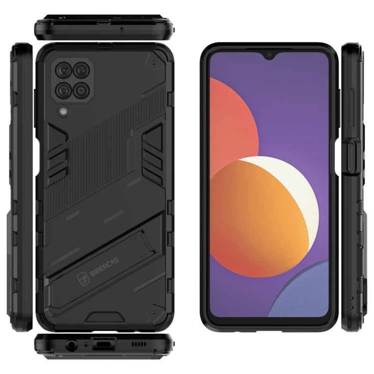 Punk Armor 2 in 1 PC + TPU Shockproof Case with Invisible Holder, For Samsung Galaxy M12