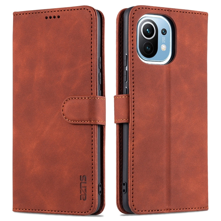 AZNS Skin Feel Calf Texture Horizontal Flip Leather Case with Card Slots & Holder & Wallet