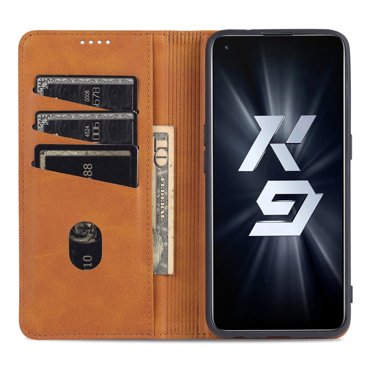 AZNS Magnetic Calf Texture Horizontal Flip Leather Case with Card Slots & Holder & Wallet, For OPPO K9 5G, For OPPO Reno6 / Reno6 Pro