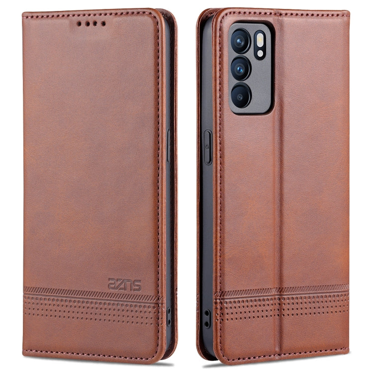 AZNS Magnetic Calf Texture Horizontal Flip Leather Case with Card Slots &amp; Holder &amp; Wallet, For OPPO K9 5G, For OPPO Reno6 / Reno6 Pro
