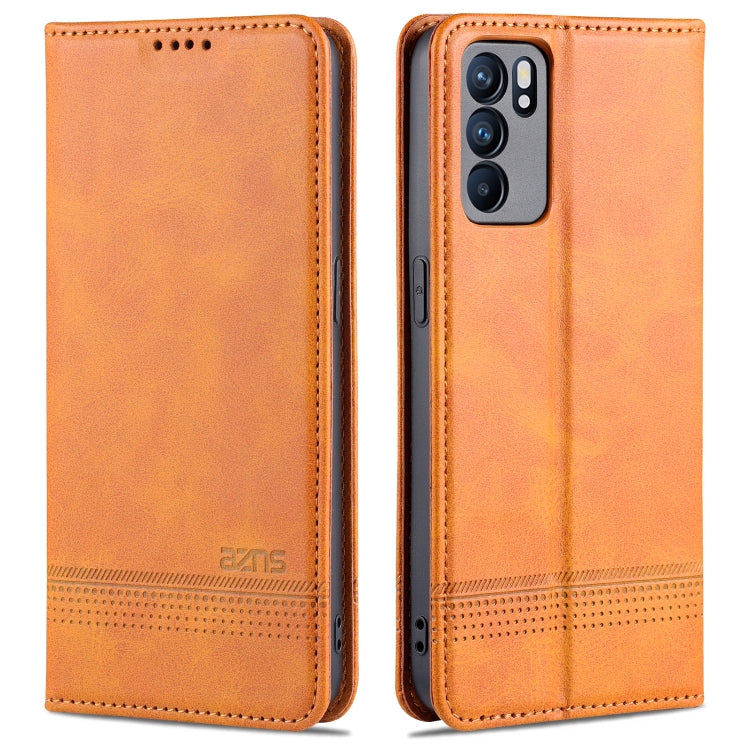 AZNS Magnetic Calf Texture Horizontal Flip Leather Case with Card Slots & Holder & Wallet, For OPPO K9 5G, For OPPO Reno6 / Reno6 Pro