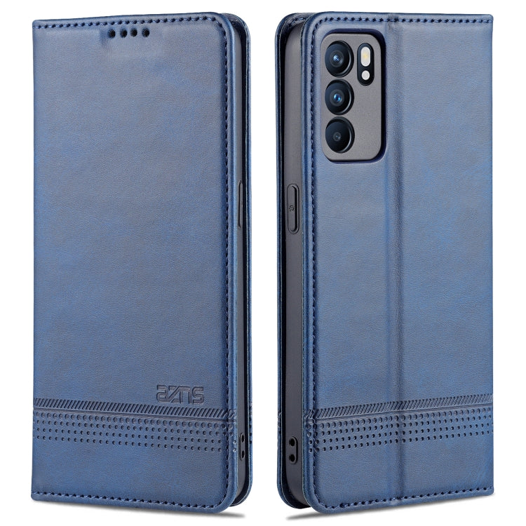 AZNS Magnetic Calf Texture Horizontal Flip Leather Case with Card Slots & Holder & Wallet, For OPPO K9 5G, For OPPO Reno6 / Reno6 Pro