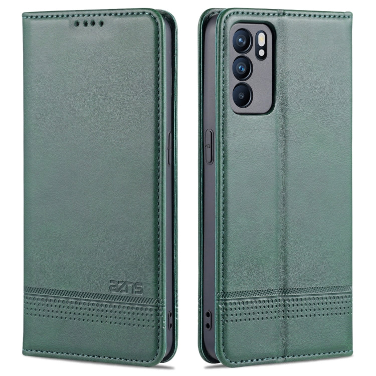 AZNS Magnetic Calf Texture Horizontal Flip Leather Case with Card Slots &amp; Holder &amp; Wallet, For OPPO K9 5G, For OPPO Reno6 / Reno6 Pro