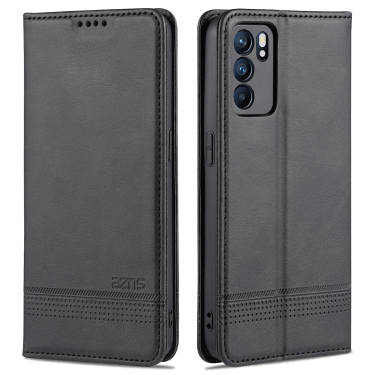 AZNS Magnetic Calf Texture Horizontal Flip Leather Case with Card Slots &amp; Holder &amp; Wallet, For OPPO K9 5G, For OPPO Reno6 / Reno6 Pro