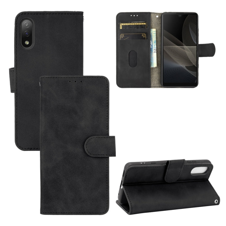 Solid Color Skin Feel Magnetic Buckle Horizontal Flip Calf Texture PU Leather Case with Holder & Card Slots & Wallet, For Sony Xperia Ace II