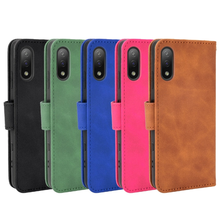 Solid Color Skin Feel Magnetic Buckle Horizontal Flip Calf Texture PU Leather Case with Holder &amp; Card Slots &amp; Wallet, For Sony Xperia Ace II