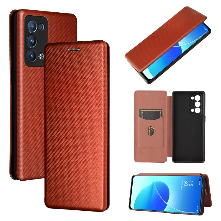 Carbon Fiber Texture Magnetic Horizontal Flip TPU + PC + PU Leather Case with Card Slot, For OPPO Reno6 Pro+ 5G, For OPPO Reno6, For TCL 20 SE, For Google Pixel 6 Pro