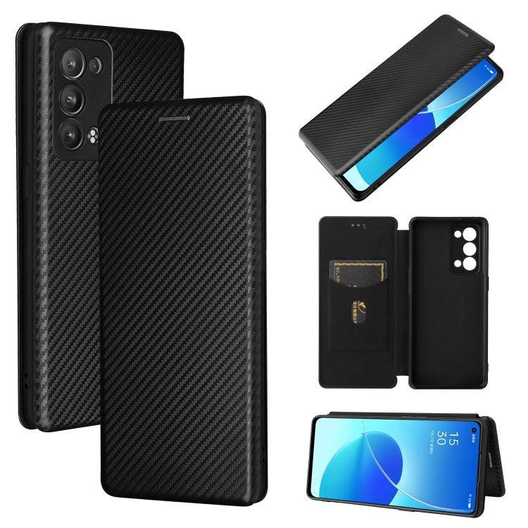 Carbon Fiber Texture Magnetic Horizontal Flip TPU + PC + PU Leather Case with Card Slot, For OPPO Reno6 Pro+ 5G, For OPPO Reno6, For TCL 20 SE, For Google Pixel 6 Pro