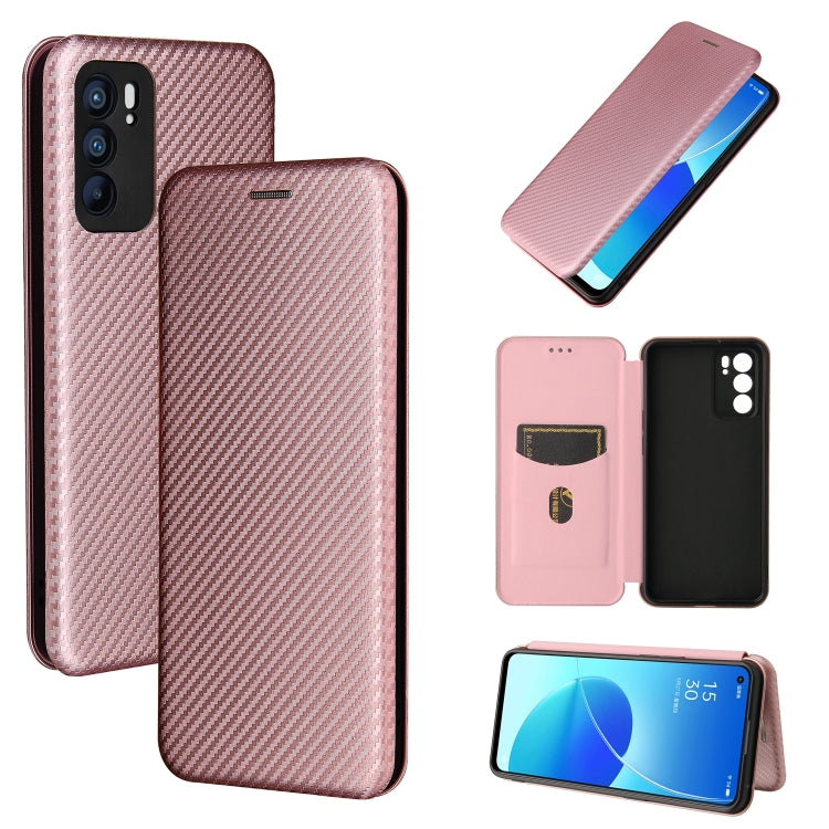 Carbon Fiber Texture Magnetic Horizontal Flip TPU + PC + PU Leather Case with Card Slot, For OPPO Reno6 Pro+ 5G, For OPPO Reno6, For TCL 20 SE, For Google Pixel 6 Pro