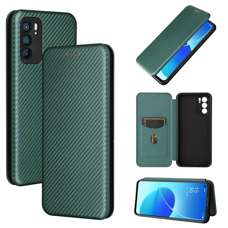 Carbon Fiber Texture Magnetic Horizontal Flip TPU + PC + PU Leather Case with Card Slot, For OPPO Reno6 Pro+ 5G, For OPPO Reno6, For TCL 20 SE, For Google Pixel 6 Pro
