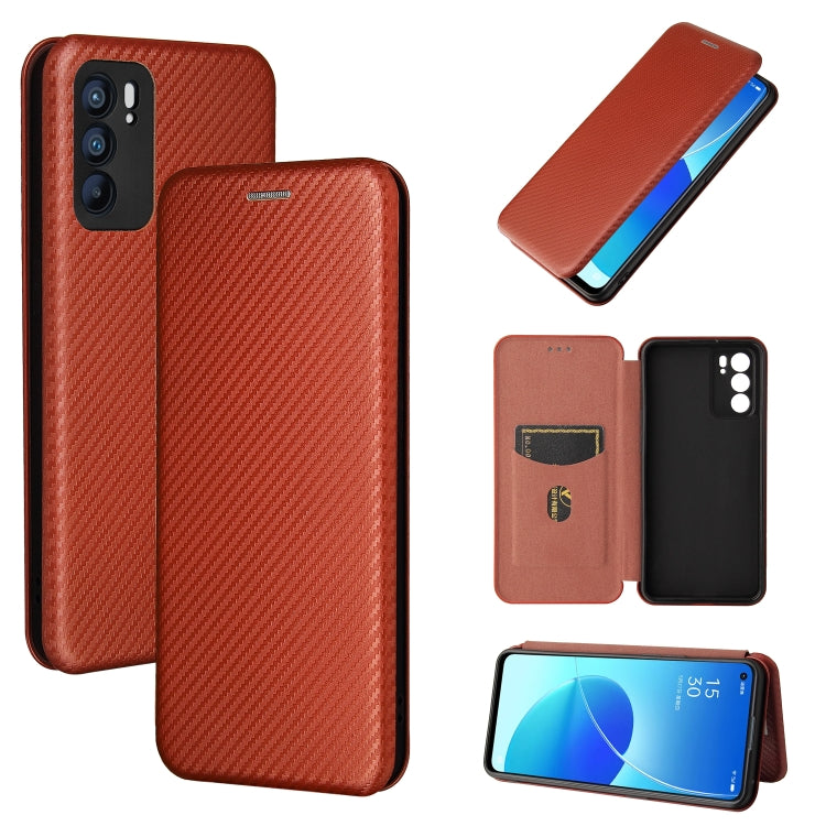Carbon Fiber Texture Magnetic Horizontal Flip TPU + PC + PU Leather Case with Card Slot, For OPPO Reno6 Pro+ 5G, For OPPO Reno6, For TCL 20 SE, For Google Pixel 6 Pro