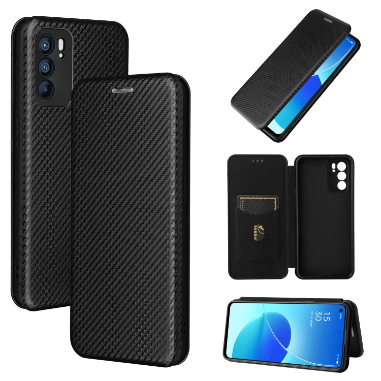 Carbon Fiber Texture Magnetic Horizontal Flip TPU + PC + PU Leather Case with Card Slot, For OPPO Reno6 Pro+ 5G, For OPPO Reno6, For TCL 20 SE, For Google Pixel 6 Pro