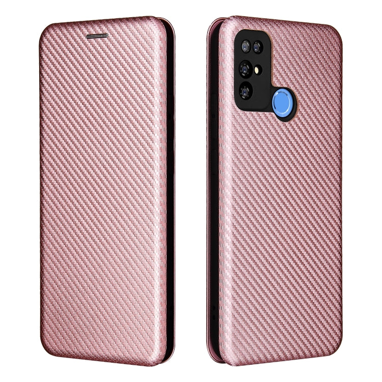 Carbon Fiber Texture Magnetic Horizontal Flip TPU + PC + PU Leather Case with Card Slot, For Doogee X96 Pro