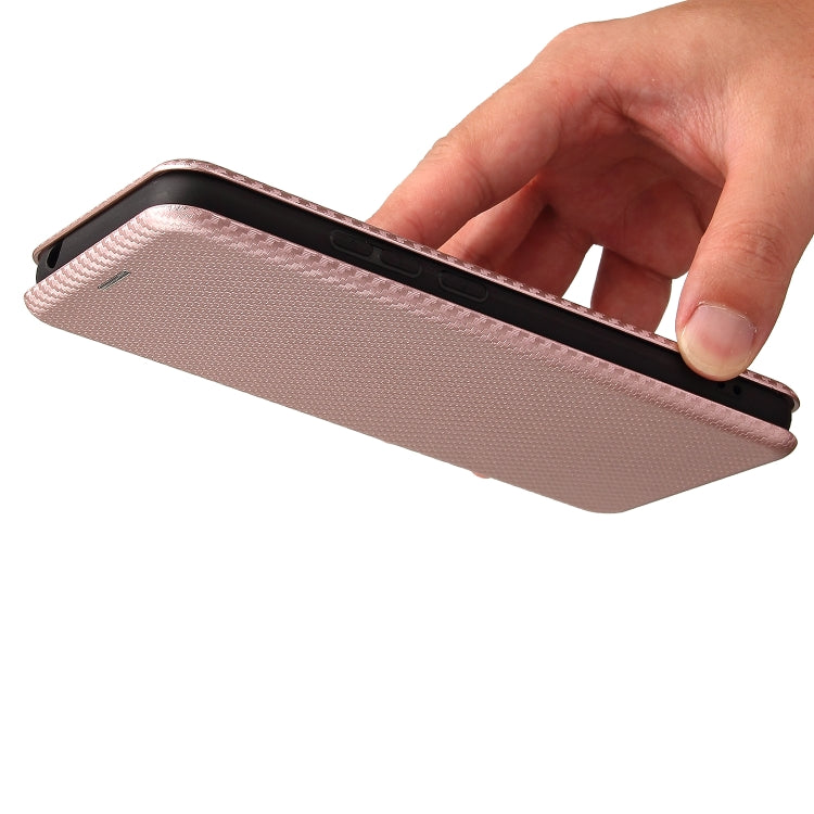 Carbon Fiber Texture Magnetic Horizontal Flip TPU + PC + PU Leather Case with Card Slot, For Doogee X96 Pro