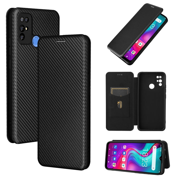 Carbon Fiber Texture Magnetic Horizontal Flip TPU + PC + PU Leather Case with Card Slot, For Doogee X96 Pro