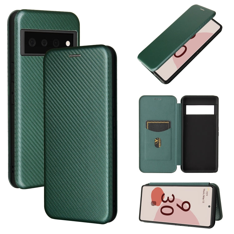 Carbon Fiber Texture Magnetic Horizontal Flip TPU + PC + PU Leather Case with Card Slot, For OPPO Reno6 Pro+ 5G, For OPPO Reno6, For TCL 20 SE, For Google Pixel 6 Pro