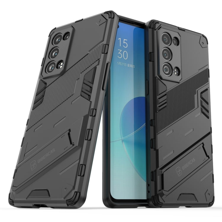 Punk Armor 2 in 1 PC + TPU Shockproof Case with Invisible Holder, For OPPO Reno6 Pro+ 5G